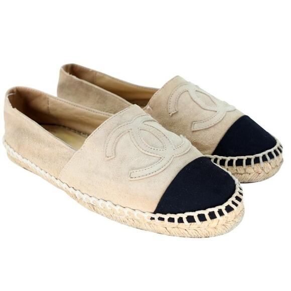 Chanel Espadrille 36 Suede Cap Toe CC Flats CC-S0304P-0005 - Picture 5 of 12